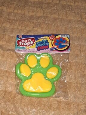 Furry Frens Jumbo Squishy Paw Plush Toy - Green & Yellow